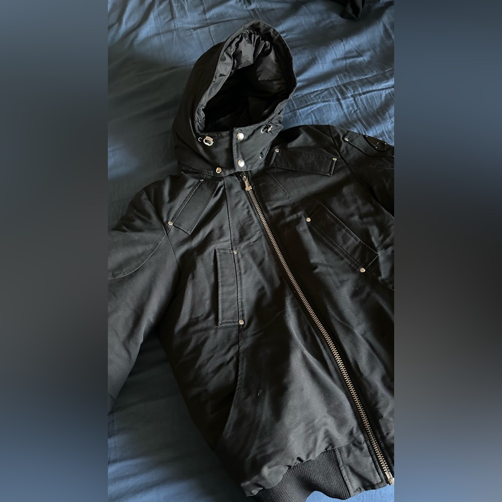 Moose Knuckles Black Military Jacket